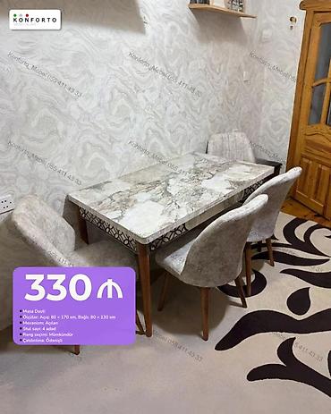 Masa Dəsti - Ölçülər: açıq 80×170 sm, bağlı 80×130 sm - Mexanizm