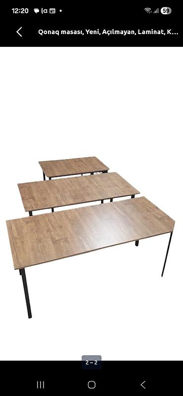 тумба для гостинной: Qonaq masası – laminat üstlü, qara metal ayaqlı, açılmayan model. - — 1