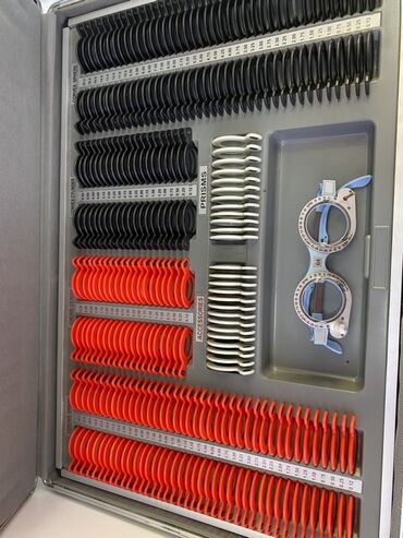 resotka sekilleri: Optometriya sınaq linza dəsti və sınaq eynəyi - Tam komplekt