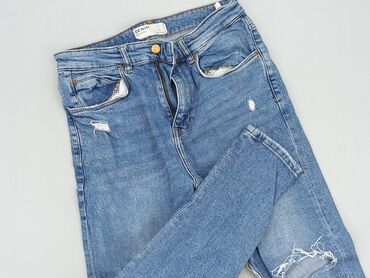 bershka jeansy straight leg: Jeansy damskie, Bershka, M