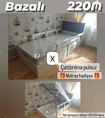 Çarpayılar: Bazalı tək nəfərlik çarpayı – 220 AZN - Açarla qaldırılan bazalı — 1