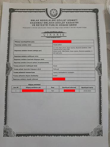 albali: 8 sot, Mülkiyyətçi, Kupça (Çıxarış) — 10