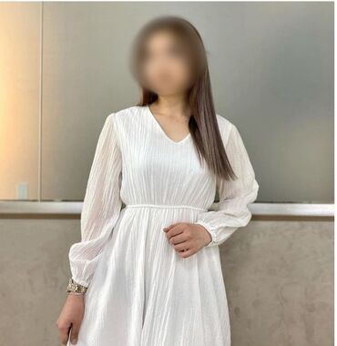 белый платья: Повседневное платье, Длинная модель