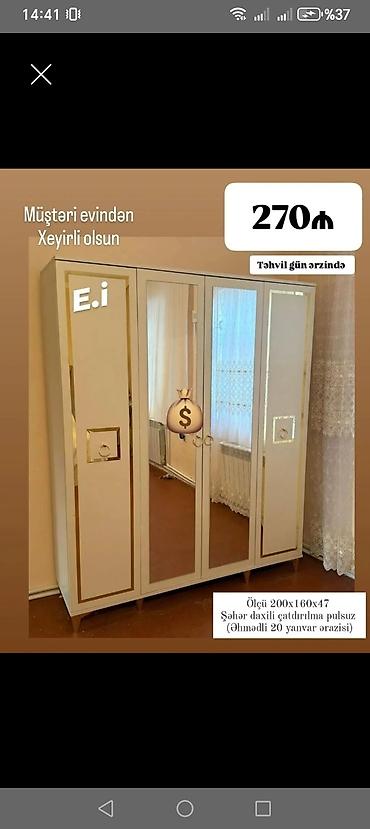Yeni, 3 qapılı, Güzgülü, Ağ, Açılan, Düz dolab lalafo.az -da Yeni, 3 qapılı, Güzgülü, Ağ, Açılan, Düz dolab