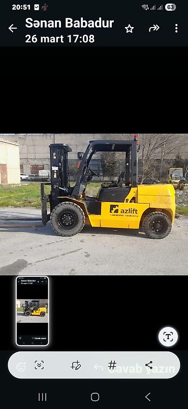 avtocar: Hanga markalı dizel forklift Texniki xüsusiyyətlər: - Yükqaldırma: 3 — 1