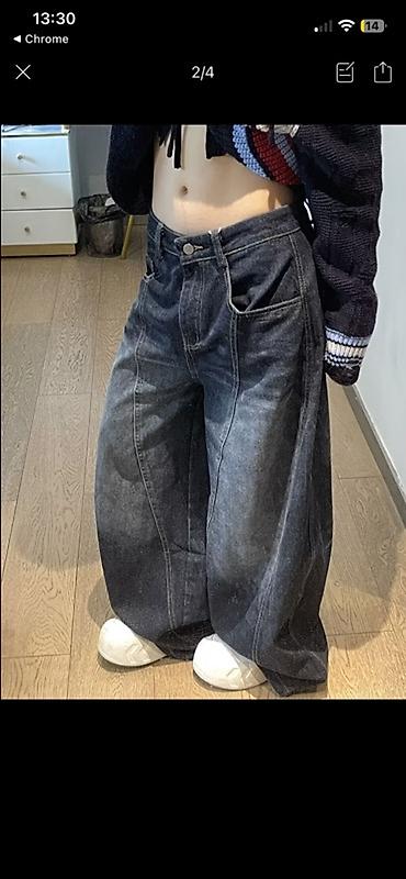 Джинсы: Джинсы, Трубы, Китай, Средняя талия, С вышивкой, L, XL — 2