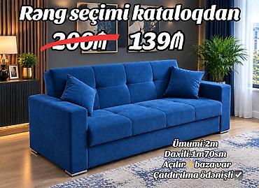 Açılan mexanizmli, bazalı divan - Ölçü (ümumi): 2 m - Yatacaq ölçüsü