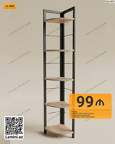Ev və bağ: Stellaj – künc üçün - Kod: 10551 - Ölçülər: D 35 × H 180 × E 35 sm - — 1