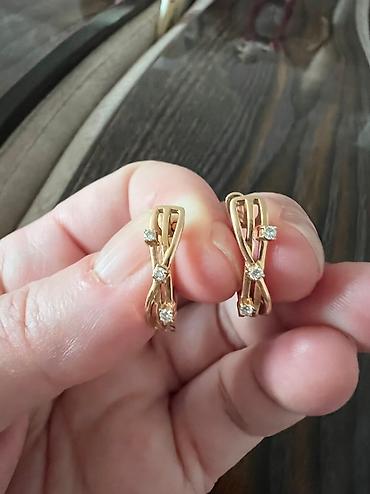 Другие ювелирные изделия: 1-Серьги СССР, вес 6,19 очень красивые, редкие, камни муассанит — 16