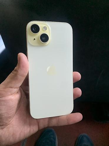 apple watch7: IPhone 15, Б/у, 128 ГБ, Желтый, 78 % — 1