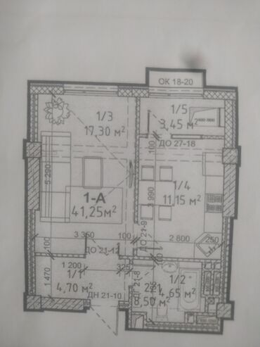джал 3 ком: 1 комната, 42 м², Элитка, 14 этаж, ПСО (под самоотделку)