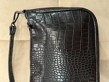 Çantalar: OXXO Qara mini çiyin çantası – kroko teksturalı - Material — 4