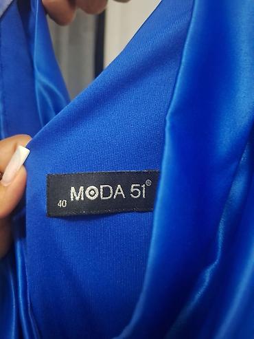 deri kurtqa: Moda 51 markalı qadın ziyafət donu, 40 ölçü. Parlaq elektrik mavisi — 2