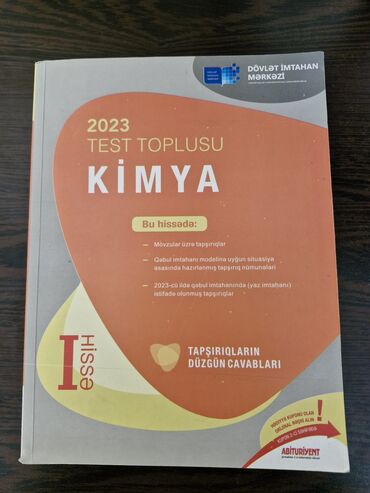 Testlər: Kimya Testlər 11-ci sinif, M.B. Namazov, DİM, 1-ci hissə, 2023 il