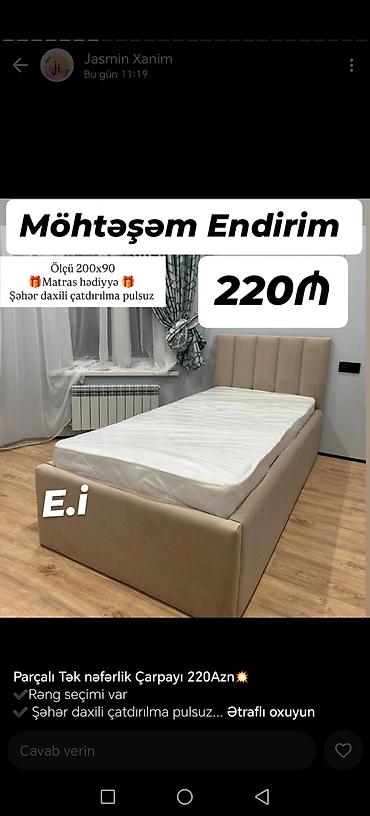 матрасы в: Parçalı tək nəfərlik çarpayılar – ölçü 200x90 - Başlıq dizaynı — 6