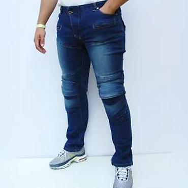 Farmerke: Muške biker farmerke – tamno plavi teksas - Stil: biker/karirano — 21