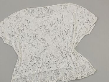 białe bluzki krótki rękaw eleganckie: Блуза жіноча, L, стан - Хороший