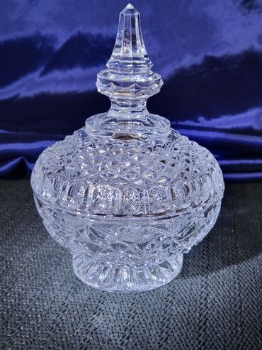 Ostalo posuđe: Kristalna nova posuda za secer iz 70,80ih. Kristalna posuda,pun — 5
