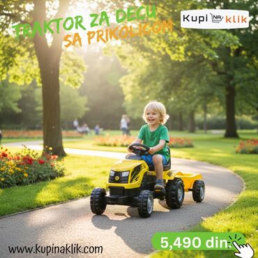 Sve za dečije igralište: Dečiji traktor sa prikolicom – pedalan - Dizajniran za vožnju na — 7