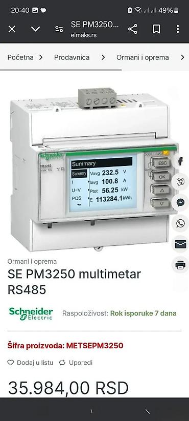 Auto delovi, gume i tjuning: Schneider multimetar PM3250 novo. Multimetar schneider PM3250. ✨ Novo — 1