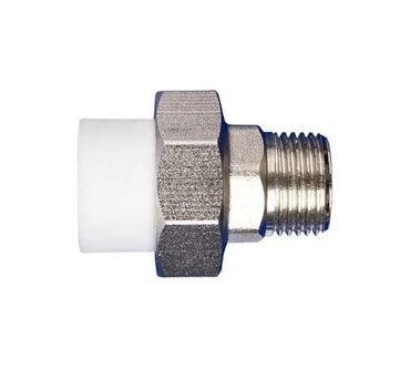 su generatoru: PPR boru üçün metal keçid birləşdirici (Amerikanka) – kişi yivli -