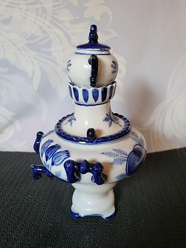 Figure: Kompletan ukrasni samovar Gzhel USSR iz 70ih.godina. Originalni ruski — 8