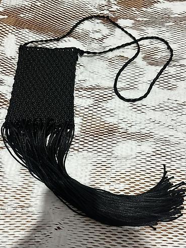 Çantalar: Дизайнерская, ручная работа Qara makrame çiyin çantası – mini ölçü — 1
