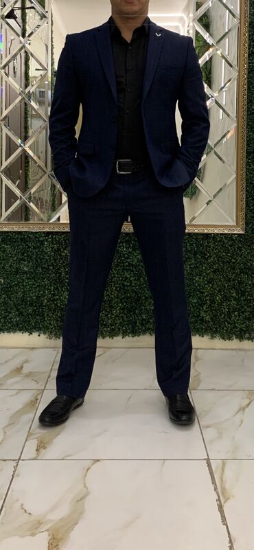 мужской костюм для выпускного: Костюм 4XL (EU 48), цвет - Синий