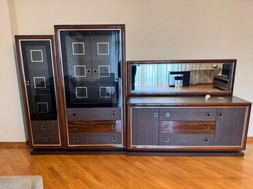 купить полки на стену: Qonaq otağı mebel dəsti - Material: MDF/laminat kombinasiyası, tünd