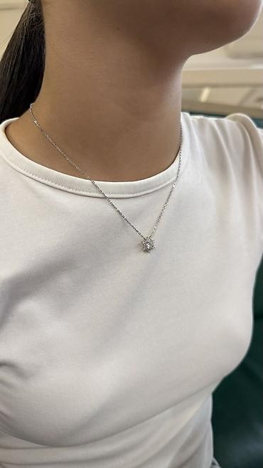 Үлпөт көйнөктөрү жана аксессуарлар: Күмүш колье, Үлгүсү 925, Аялдарга, Жаңы, Фианит — 6