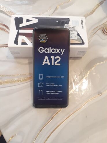 samsung e1170: Samsung Galaxy A12, 32 GB, rəng - Qara, Zəmanət, Sensor, Barmaq izi