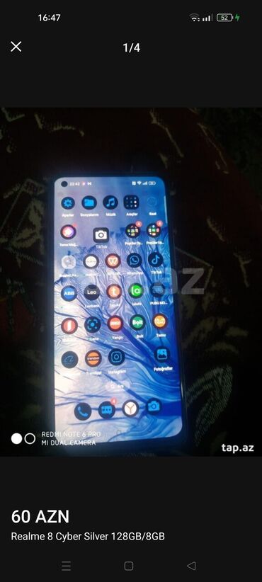 телефон fly 113: Realme 8 5G, 128 ГБ, цвет - Серебристый, Сенсорный, Отпечаток пальца, Face ID
