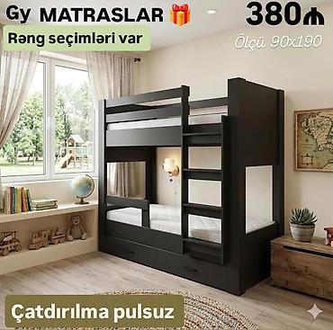 usag ucun: İki mərtəbəli uşaq çarpayısı – ölçü 90x190. - Komplekt: Gy matraslar - — 1