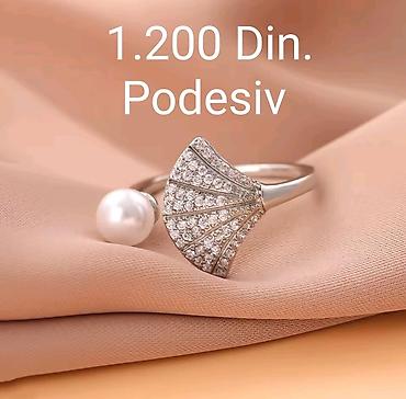 lil solid set: Posrebren podesiv prsten elegantnog i modernog dizajna od hirurskog — 1