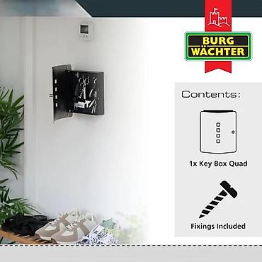forma ideale barski set: Burg Wächter Key Box Quad – zidna kutija za ključeve - Moderan front — 1