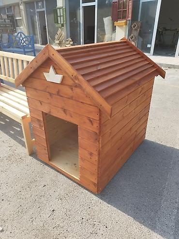 it yuvasi satilir: Taxta it evi - Material: tam şam ağacı, xaricdən lakla işlənmiş. - — 1