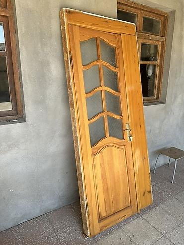 Ремонт и строительство: Taxta otaq qapısı – şüşəli model - Material: təbii ağac (şpon deyil) — 2