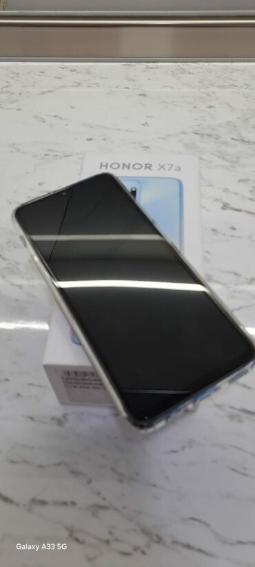 mini telefon: Honor X7a, 128 GB, rəng - Gümüşü, Düyməli, Sensor, Barmaq izi