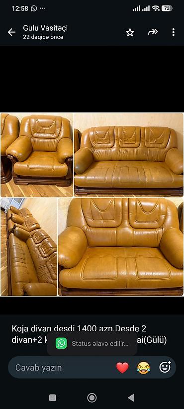 Koja divan desdi 1400 azn.Desde 2 divan+2 kreslo daxildir.unvan lalafo.az -da Koja divan desdi 1400 azn.Desde 2 divan+2 kreslo daxildir.unvan