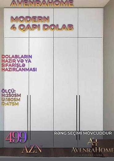 tek yatag: Düz dolab, Yataq otağı üçün, Paltar üçün, Açılan, Korpuslu, 4 qapılı — 3
