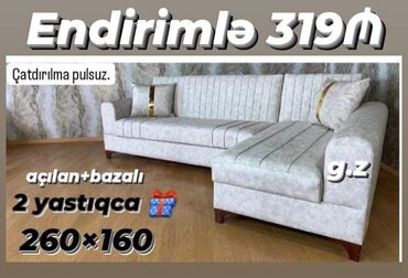 qubka satisi: Угловой диван, Новый, Раскладной, С подъемным механизмом