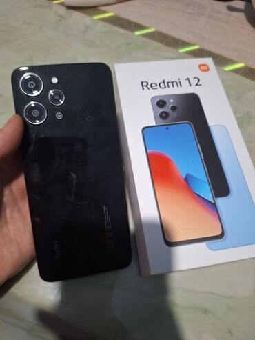 Техника и электроника: Redmi, Redmi 12, Б/у, 128 ГБ, цвет - Черный, 2 SIM