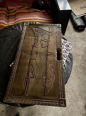 nerd: Əl işi taxta nərd dəsti. Qatlanan konstruksiyaya malikdir və həm oyun — 2
