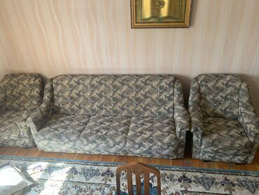 диван и кресла: Кресло-кровать, Для зала, Б/у
