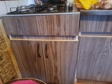 тумбочки на кухню: Mətbəx mebeli dəsti. - Üst modul: taxta teksturalı laminat fasadlar — 3