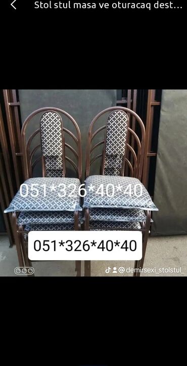 Bağ, çöl oturacaqları: Yeni, Sadə stul, Metal, Azərbaycan — 12