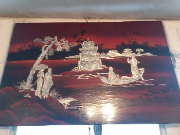 антикварный магазин: Картина с перламутром Въетнамские 39см на 59см