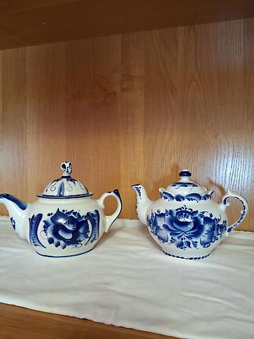 Qab-qacaq və mətbəx ləvazimatları: Çay dəsti, rəng - Göy, Keramika — 7
