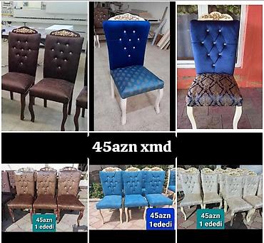 kuxna stol: Mətbəx üçün, Yeni, Qatlanmayan, rəng - Göy Stul — 1