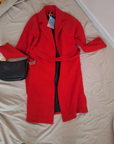 длинное трикотажное платье с капюшоном: Пальто, Халат, Осень-весна, Длинная модель, С поясом, S